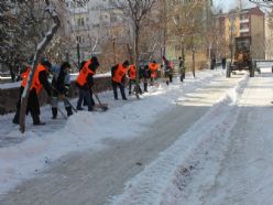 Palandöken'de kar seferberliği