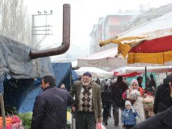 Erzurum'da pazara soba kurdular