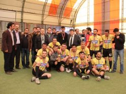 Halı saha futbol turnuvasının birincisi asayiş