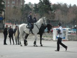 Kadın atlı polisler devriyeye çıktı