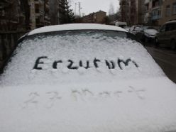 Erzurum'da kar yağışı