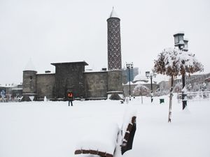 Erzurum'da kar yağışı