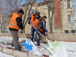 Aziziye'de kar sorun olmuyor