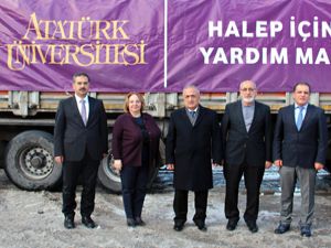 Atatürk Üniversitesi Halep'e yardım TIR'ları gönderdi