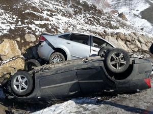 Erzurum'da gizli buzlanma 3 ayrı kazaya sebebiyet verdi