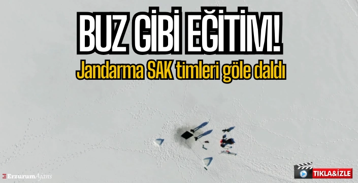 SAK timleri buz gibi gölete dalış yaptı